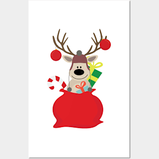 Santa Claus sends you Surprise gif with Mr Reindeer this Christmas Posters and Art